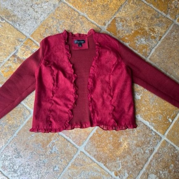 Bagatelle Women's Burgundy Sweater-Jacket (Large) - Picture 5 of 7